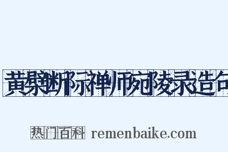 黄檗断际禅师宛陵录造句是什么意思的图片